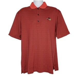 VTG Callaway Golf Collection Polo Egyptian Cotton Striped Red Black Mens L